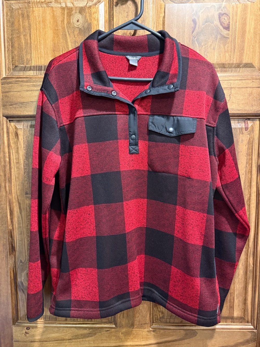 Eddie Bauer Red and Black Fleece Pullover